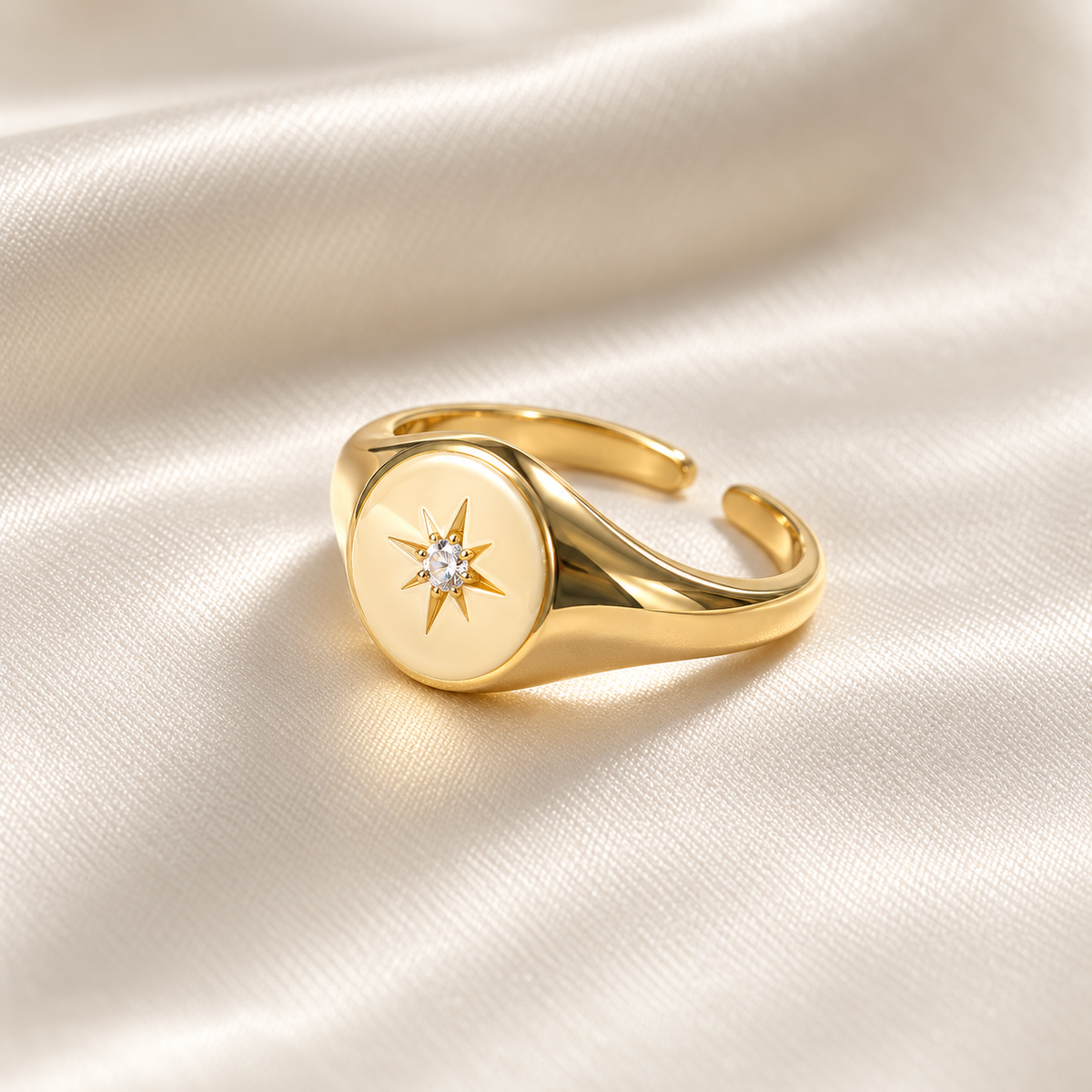 sun jewellery on smooth ivory silk, view 2; digital product visualisation